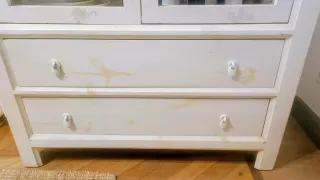 Vitrina vintage madera acacia y cristal