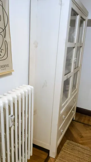 Vitrina vintage madera acacia y cristal