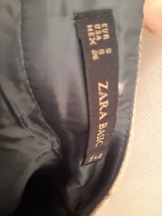 Falda Zara cuadros bolsillos de lana