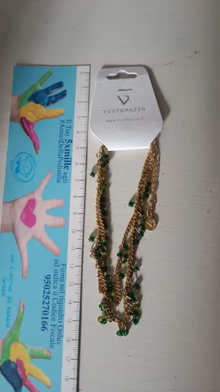 Cavigliera Vestopazzo color oro e verde