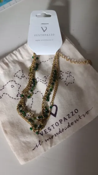 Cavigliera Vestopazzo color oro e verde