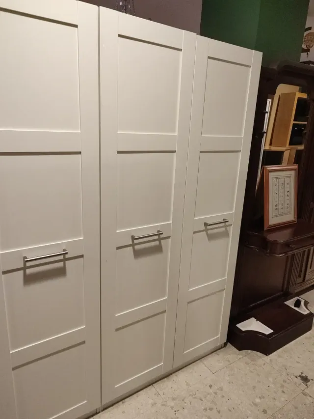 Armario 2 Puertas Blanco y Marrón