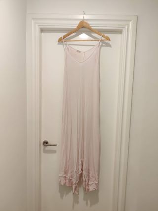 Vestido largo rosa fluido