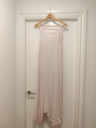 Vestido largo rosa fluido