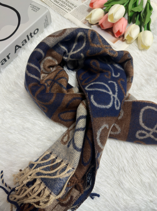 Bufanda Loewe Azul y Marrón