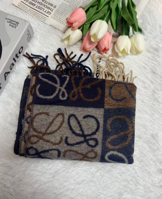 Bufanda Loewe Azul y Marrón