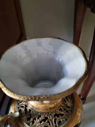 Vaso Ceramiche Rossi decorato oro a mano