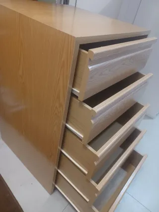 Cómoda de madera 5 cajones