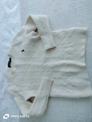 Jersey Ralph Lauren Niña Blanco. Talla 7-8 años