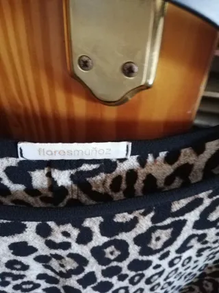 Camisa M leopardo manga abullonada