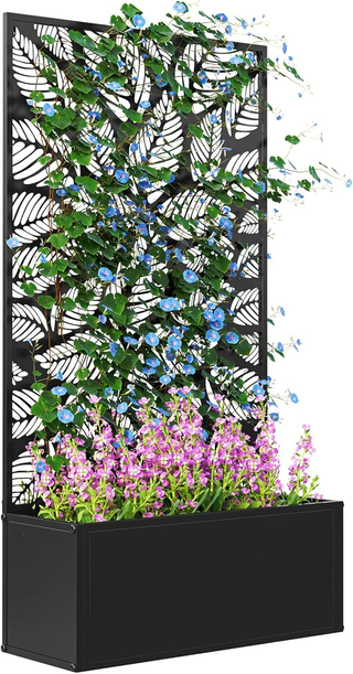 Fioriera Rialzata con Traliccio Decorativo per Ram