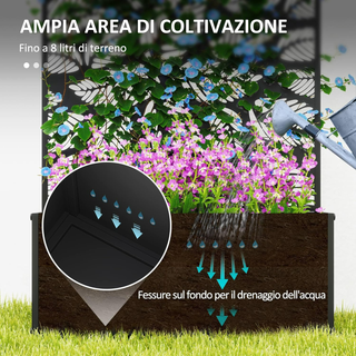 Fioriera Rialzata con Traliccio Decorativo per Ram