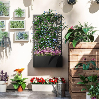 Fioriera Rialzata con Traliccio Decorativo per Ram