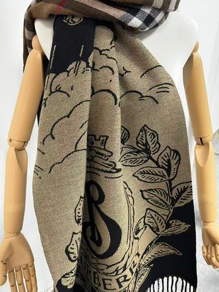 Bufanda Burberry Cachemira Cuadros Camel Clásica