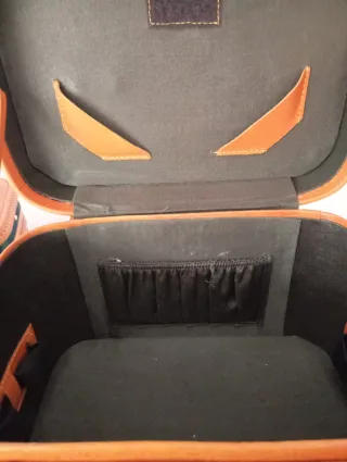 Neceser de viaje cuadros azul y verde