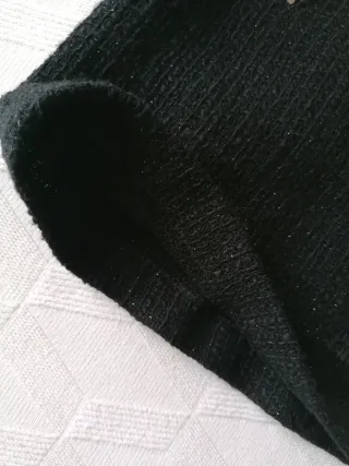 Vestido negro con hilos plateados T38