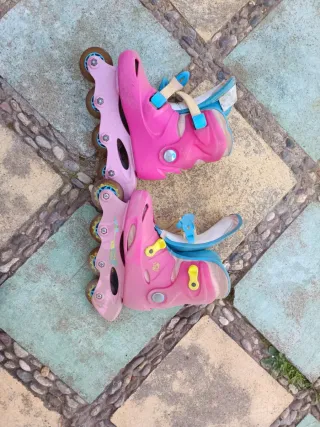 Patines en línea infantiles/juveniles rosas