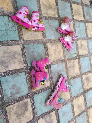 Patines en línea infantiles/juveniles rosas