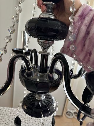 Lámpara araña negra moderna/vintage