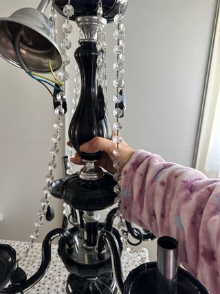 Lámpara araña negra moderna/vintage