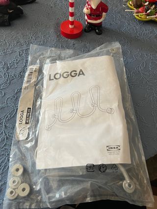 IKEA LOGGA Appendiabiti Ganci Argento Bianco