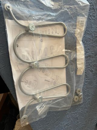 IKEA LOGGA Appendiabiti Ganci Argento Bianco