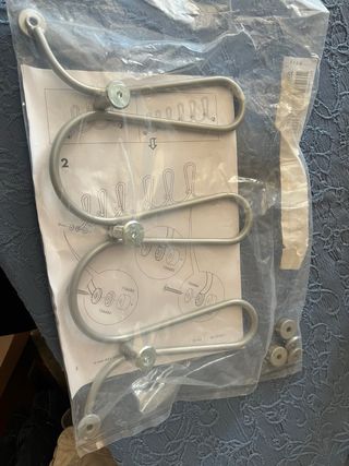 IKEA LOGGA Appendiabiti Ganci Argento Bianco