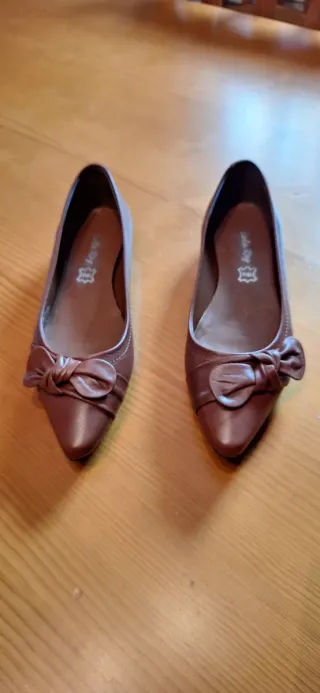 Bailarinas Piel Marrón Lazo