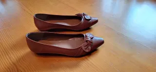 Bailarinas Piel Marrón Lazo