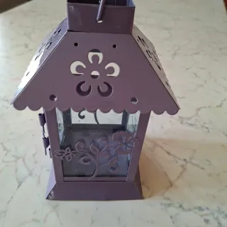 Portacandele viola decorato