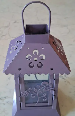 Portacandele viola decorato