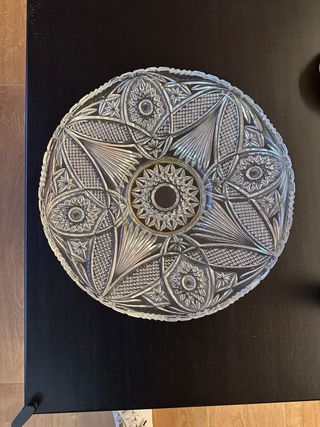 Centro de cristal con base de plata