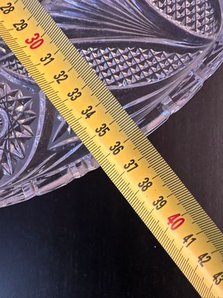 Centro de cristal con base de plata