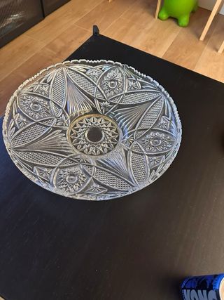 Centro de cristal con base de plata