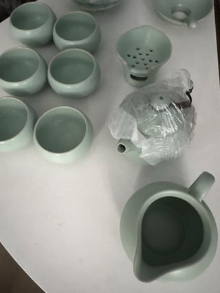 Juego de té asiático de porcelana