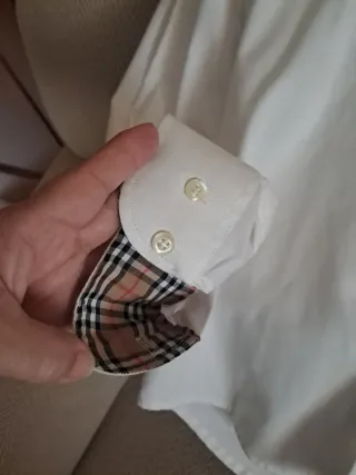 Camisa Burberry Blanca Talla L Hombre