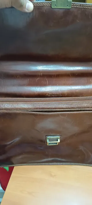 Bolso Ejecutivo CHIARUGI Italiano Piel Marrón