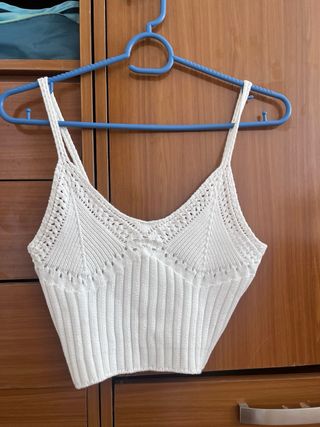 Top de tirantes de punto blanco