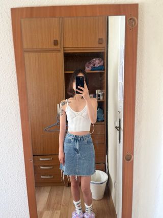 Top de tirantes de punto blanco