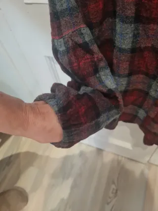 Camisa ZARA a cuadros roja y gris