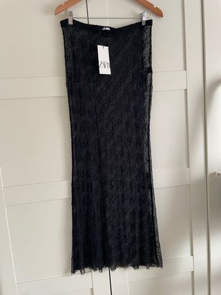 Falda larga Zara transparente