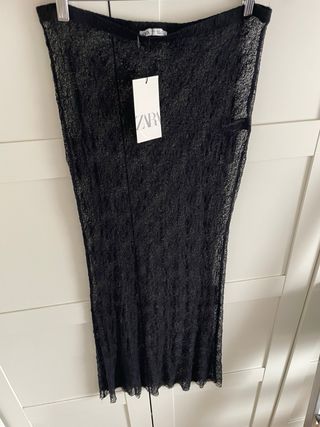 Falda larga Zara transparente