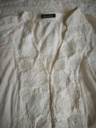 Blusa Massimo Dutti Algodón Blanca