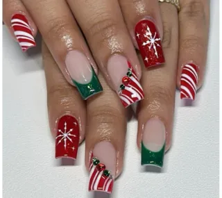 Uñas Navideñas Personalizadas