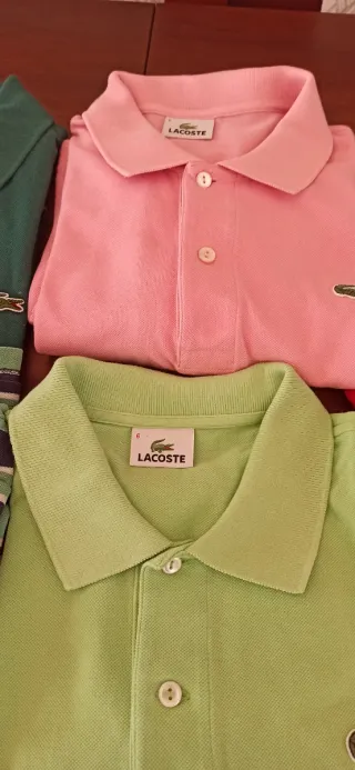 Lote 7 Polos Lacoste talla 6 y 7, regalo Gris