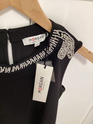 Camiseta Morgan Negra Pedrería Talla XS