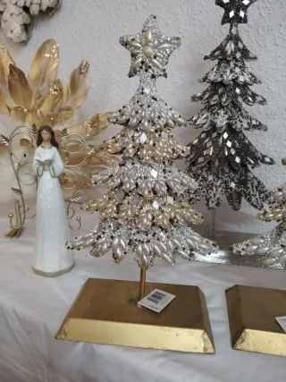 Árbol de Navidad Decorativo Dorado y Plateado