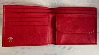 Cartera de piel roja Rolex