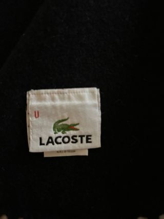Bufanda Lacoste Negra con Logo Verde. VINTAGE