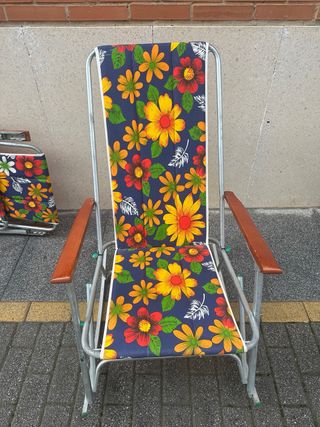 Mecedora plegable floral